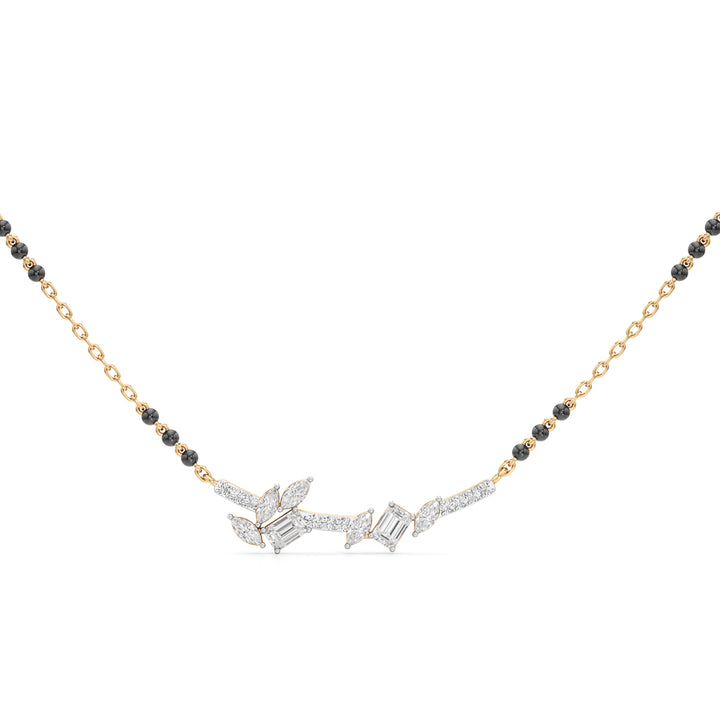 Nature-Inspired Leaf Mangalsutra 925 Silver 18k Gold Plated