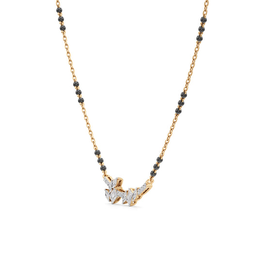 NatureInspired Leaf Mangalsutra 925 Silver 18k Gold Plated 