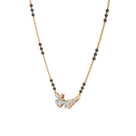 Nature-Inspired Leaf Mangalsutra 925 Silver 18k Gold Plated