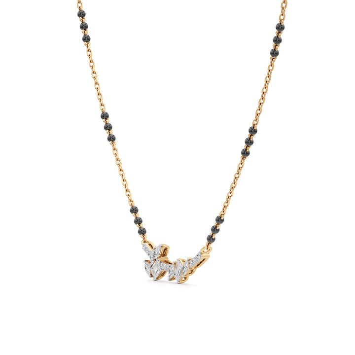 Nature-Inspired Leaf Mangalsutra 925 Silver 18k Gold Plated