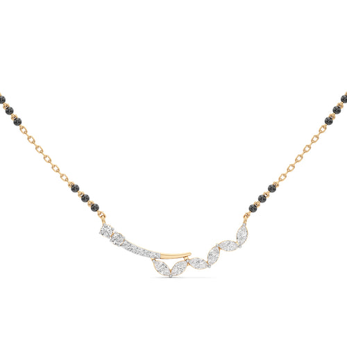 925 Silver 18k Gold Plated Contemporary Marquise Lab Grown Diamond Mangalsutra