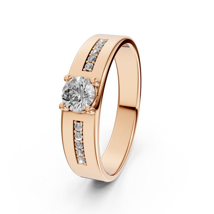 Diamond Channel Set Engagement Ring