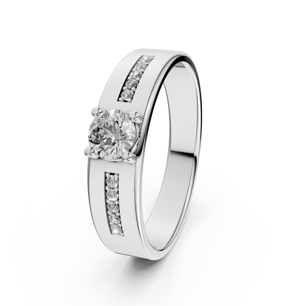 Diamond Channel Set Engagement Ring