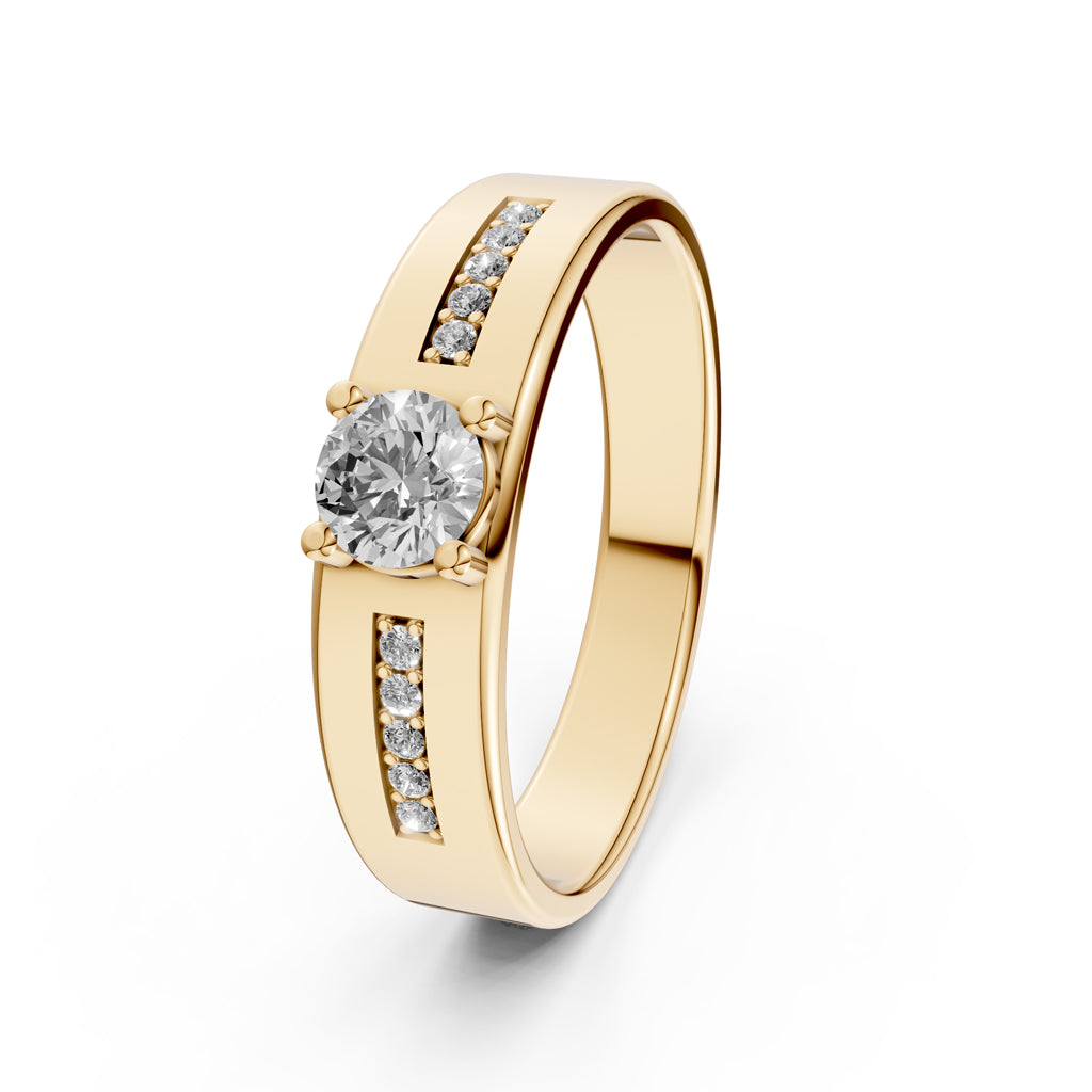 Diamond Channel Set Engagement Ring